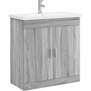 vidaXL Комплект мебели за баня Сив Сонома 81 x 40 x 84, 5 см (3404363)