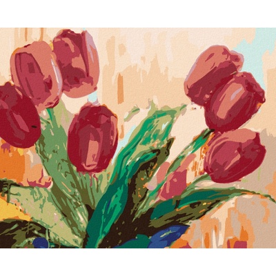 Zuty Malování podle čísel ČERVENÉ TULIPÁNY