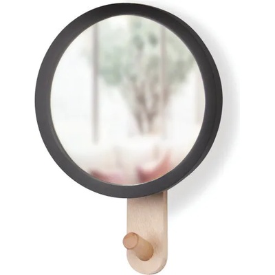 Umbra hk ltd (Канада) Огледало за стена със закачалка umbra hub - цвят черен, натурално дърво (umbra 318410-045)