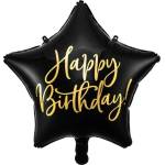 Party Deco Фолиев Балон "Happy Birthday", Черен (FB93-010)