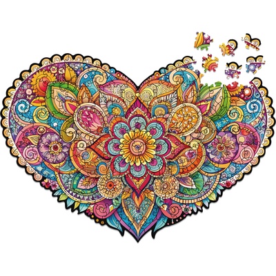 Milliwood Дървен пъзел Milliwood, Peace and Harmony, 150 части - Мандала - Сърце (S-Mandala-5068)