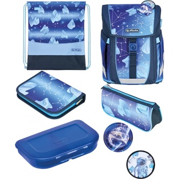 Herlitz Ученически комплект чанта-раница, мешка, несесери, кутия + значки FiloActive XL Plus Cosmic - Herlitz