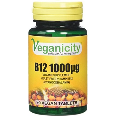Veganicity Vitamín B12 Cyanocobalamin 1000 µg 90 vegan tablet