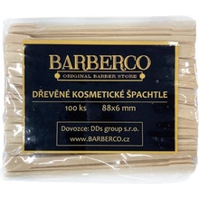 BARBERCO Dřevěné MINI špachtle k nanášení vosku 88x6mm 100 ks