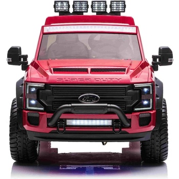 Beneo Elektrické autíčko Ford Super Duty 24V pohon 4X4 s vysokovýkonnými 24V motormi 2,4 GHz diaľkový ovládač červená