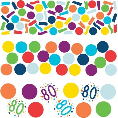Amscan KONFETY dekoračné farebné 80. narodeniny 34g
