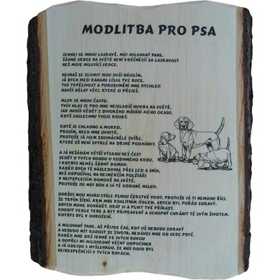 Dřevo Novák Modlitba pro psa č.784 na desce s kůrou