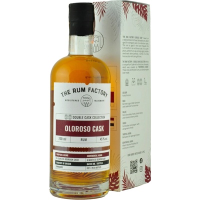 The Rum Factory Double Cask Collection Oloroso 45% 0,7 l (holá láhev)