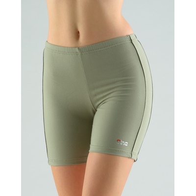 Gina šortky dlhšia s paspulemi šedozelená