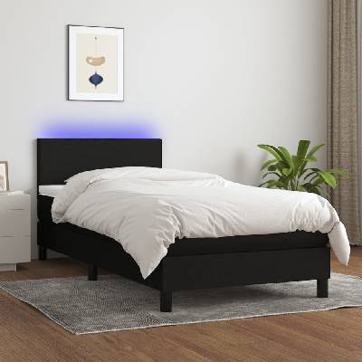 vidaXL 3132955 Boxspring postel s matrací a LED textil / barva Černá