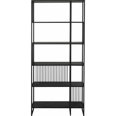 Čierna knižnica v dekore kameňa 85x185 cm Strington – Actona