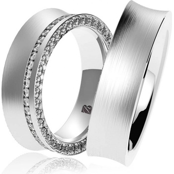 Blink Blink Obrúčky z bieleho zlata s kameňmi osadenými v hrane 8293 BL