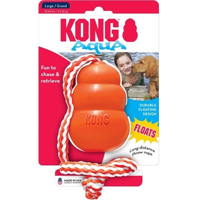 KONG Cool Aqua Medium - Кучешка играчка за дърпане и дъвчене с въже
