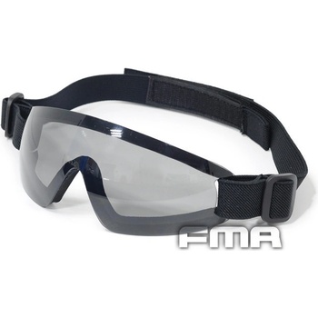 Brýle ochranné FMA Low Profile s gumičkou zatmavené/šedé