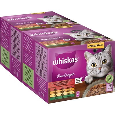 Whiskas 96x85г Adult Pure Delight класическо рагу в желе Whiskas паучове, консервирана храна за котки