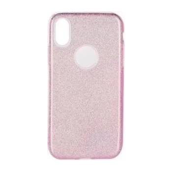 Forcell Блестящ Силиконов Калъф за iPhone XS/X, FORCELL Shining Case, Розов (5901737858641)