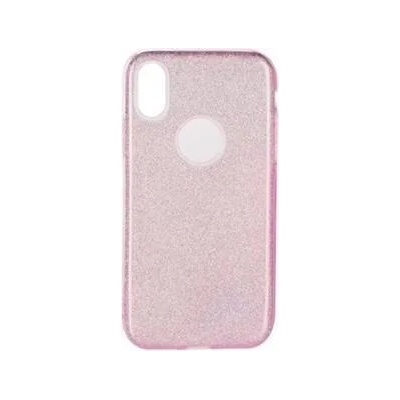 Forcell Блестящ Силиконов Калъф за iPhone XS/X, Forcell Shining Case, Розов (5901737858641)