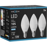 Mexen Nova 3x LED крушка E14, C37, 1W, Студена - 6500K, 105 lm - L102-E14-0165-01x03 (L102-E14-0165-01x03)