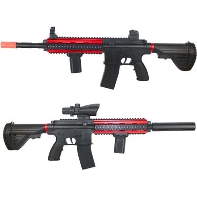 M416 ČERVENO-ČERNÝ Blaster na Gelové Kuličky
