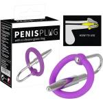 Penisplug You2Toys - Пенис плъг - силиконов пръстен за главичката с конусовиден дилатор (лилаво-сребрист)