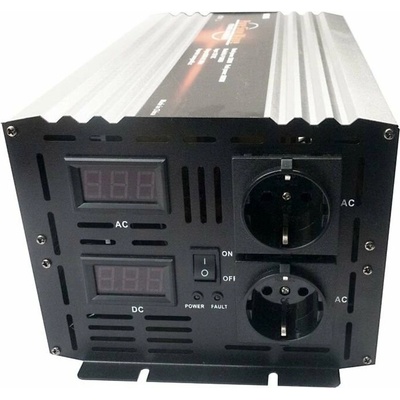 HOULI Power Inverter 12V/230V, 4000W/8000W, čistá sínusoida, 2 zásuvky HPZD0040U 12V/50Hz/230V/EU
