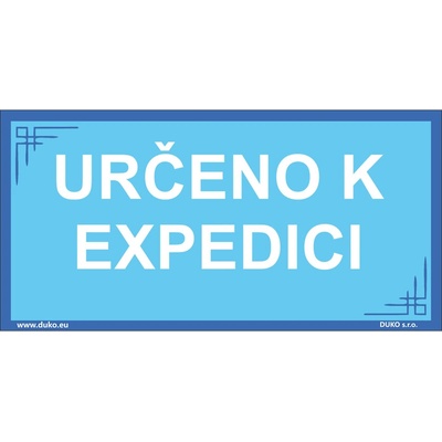 DUKO URČENO K EXPEDICI Formát: 200 x 100 mm, Materiál: samolepící vinylová fólie