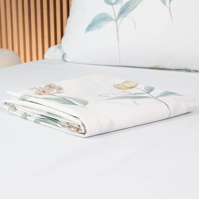 Takoy Prostěradlo 250x250 bavlněný satén květiny Adell-HT-01241 | 250x250 cm prostěradlo na postel