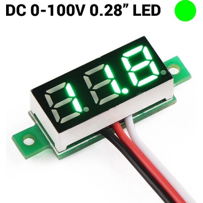 Neven V18D DC0-100V 0.28' LED digitální voltmetr zelena