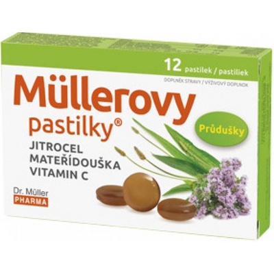 Dr. Muller Pastilky so skorocelom materinou dúškou a vitamínom C 12 pastilok