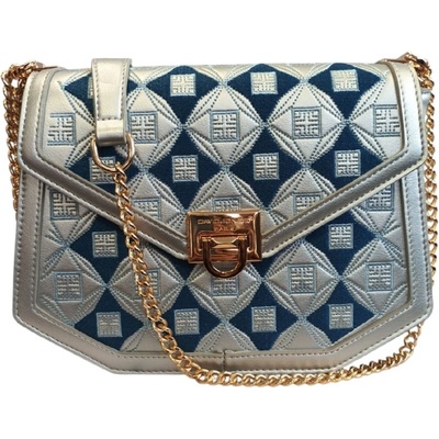 David Jones trendy prošívaná kabelka s řetízkem stříbrná CM7445 SILVER