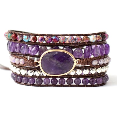 Flor de Cristal Wrap náramek Ametyst Spiritualita WR-0005