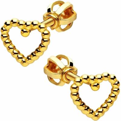 Zlaton Náušnice žluté zlato ve tvaru srdce pecky 0.70cm 1.2g N08082500240