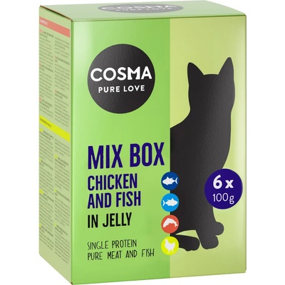Cosma 6х100г Cosma Original, консервирана храна за котки - смесена опаковка