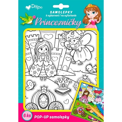 Samolepky k vybarvení princezničky