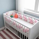 Babyhome плетен обиколник за кошара 330 см. Цвят РОЗОВ (11246)