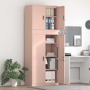 vidaXL Шкаф за съхранение 2 бр. Розово 80 x 40 x 210 см Стомана (3438742)