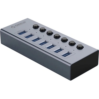 ORICO BT2U3-7AB Type-C HUB 7in1 хъб, 100 см, светлосив (BT2U3-7AB)