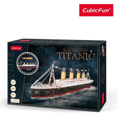 CubicFun Пъзел 3D Кораб Titanic 266ч. LED inside