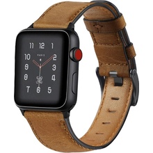 Crested Retro kožený řemínek pro Apple Watch 42, 44 a 45 mm s klasickou ocelovou přezkou hnědý YACZ-Y907