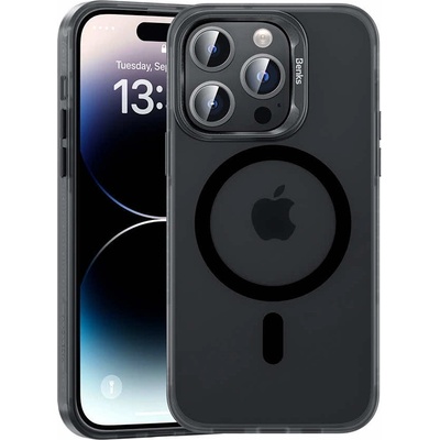 Benks Magnetic Lucid Case - хибриден удароустойчив кейс с MagSafe за iPhone 15 Pro Max (черен)
