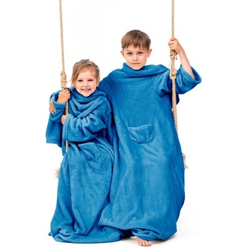 DecoKing Lazy Detská deka s rukávmi tmavomodrá