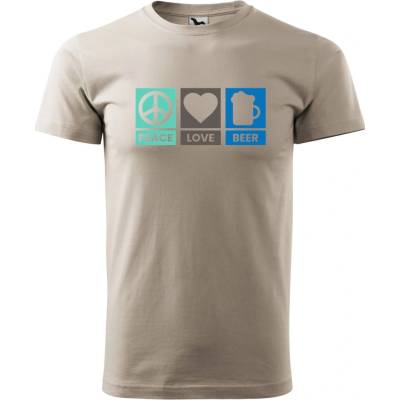 Dobrý Triko pánské tričko Peace Love beer Ledově šedá – Hledejceny.cz