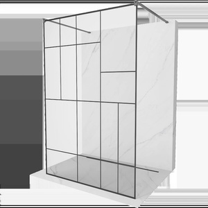 Mexen Kioto свободно стояща душ стена 140 x 200 см, черен десен 8 мм, gun metal - 800-140-002-95-78 (800-140-002-95-78)