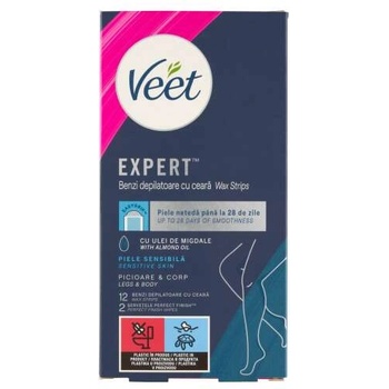 Veet Веет Easy-Gel лентички със студена смола за чувствителна кожа 12бр (5997321774787)