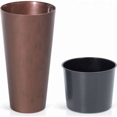 Prosperplast Kvetináč s vložkou TUBUS Slim Corten 400x762 mm, medený vzhľad