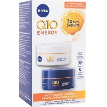 Nivea Q10 Energy Duo Pack подаръчен комплект: дневен крем за лице Q10 Energy SPF15 50 ml + нощен крем за лице Q10 Energy 50 ml за жени