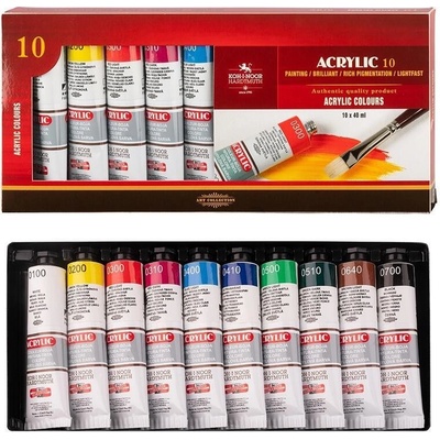 Koh-i-noor souprava akrylových barev 10x40ml – Sleviste.cz