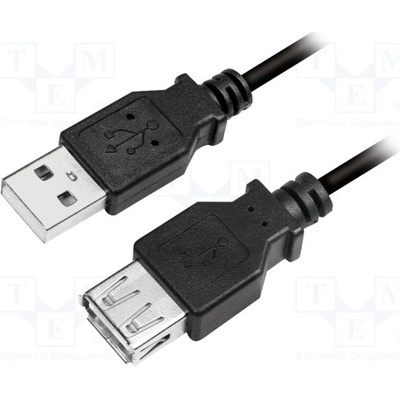 Logilink CU0011B USB 2.0, USB A zásuvka, USB A vidlice, niklovaný, 3m, černý