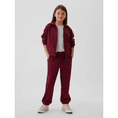 GAP Kids Sweatpants with Logo Girls tmavočervená
