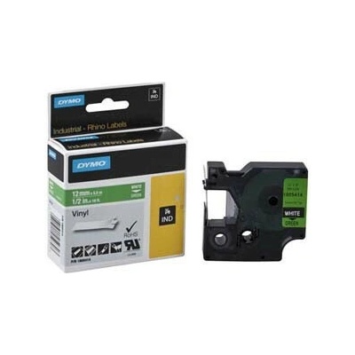 Dymo 1805414, 12mm x 5,5m, biela tlač/zelený podklad, originálna páska